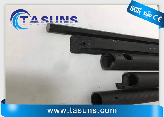 ποιότητας  1.0mm Carbon Fiber CNC Machining Carbon Fibre Tubes With Slot εργοστάσιο